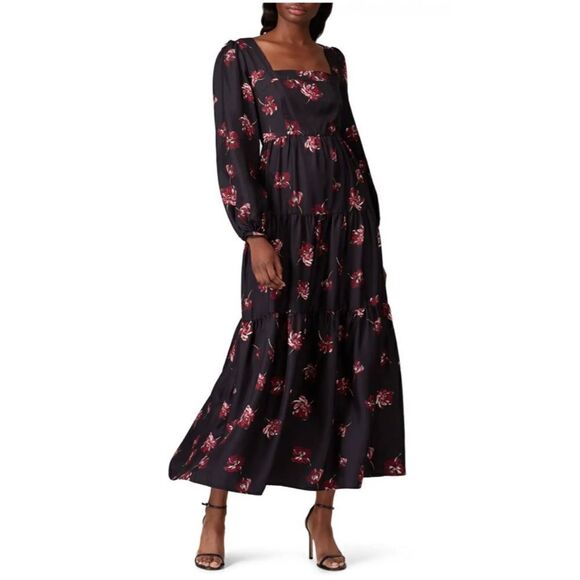 NICHOLAS Black Floral Tiered Maxi Dress - Picture 1 of 11
